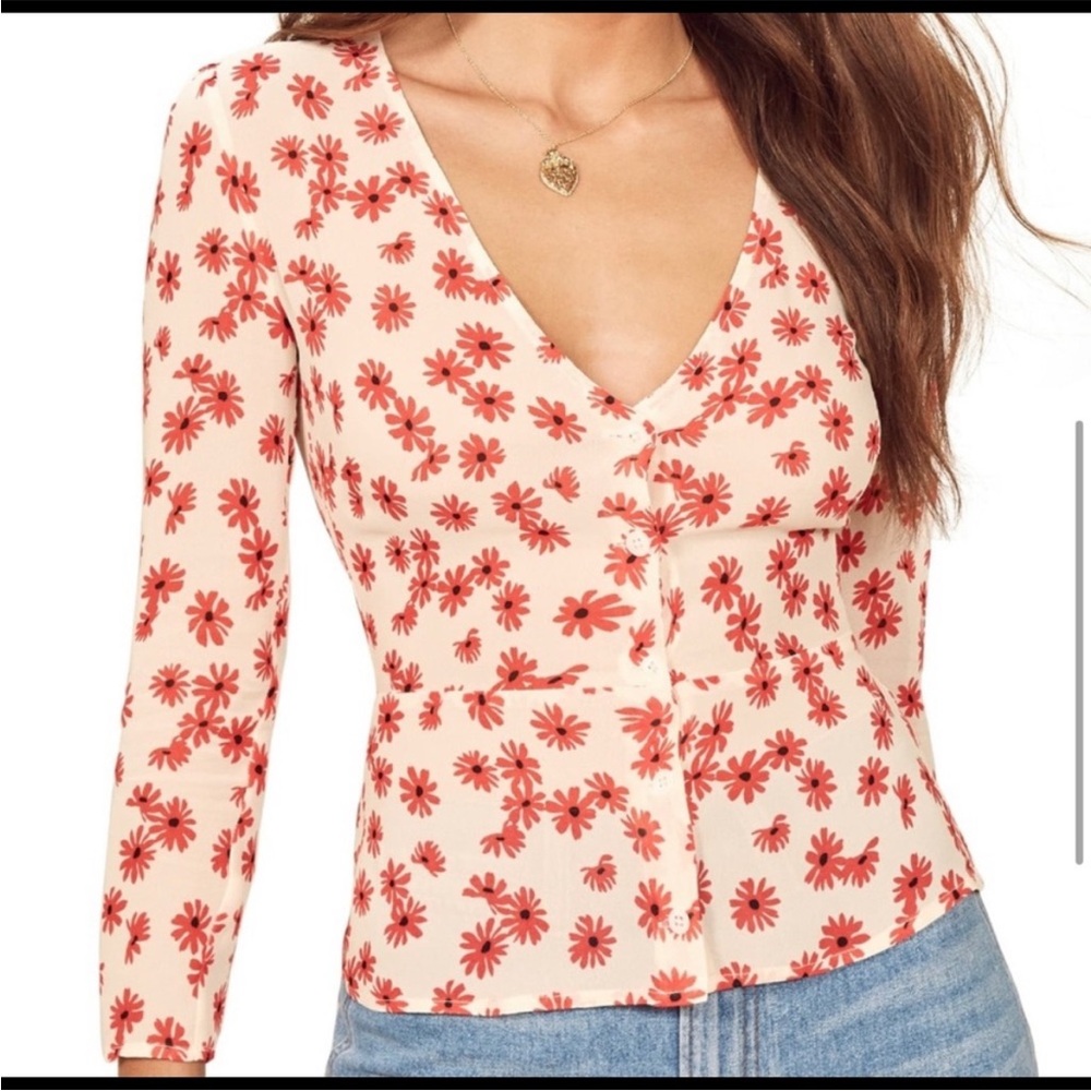 Reformation size 2 top with floral pattern